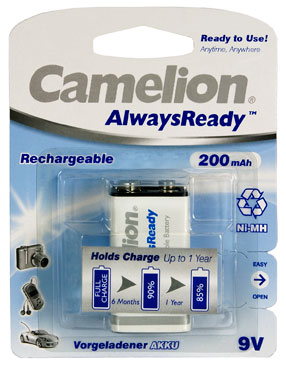 Camelion oplaadbare 9 volt batterij Always ready
